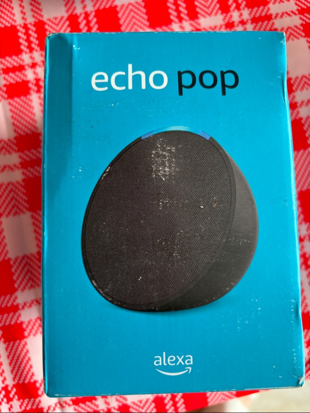 Amazon Echo Pop Smart Speaker - Blue Packaging, Black Speaker Image